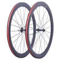 Road Bike Wheels Full Carbon 700C Ultralight  V brakes 50mm Clincher Tubular Road Bicycle Wheelset 23mm wide