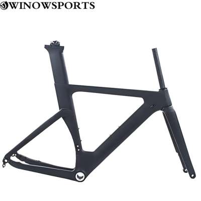 2021 winowsports T800 carbon fiber 49/51/54cm carbon road bike frame 1-1/8 down 1-1/2 UD black 140mm disc brake road bicycle