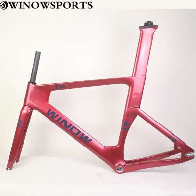 49/51/54/57CM gravel bike frame red gloss BSA68 road bike frame carbon fiber rear 120mm cycloscross bike for gravel bicycle