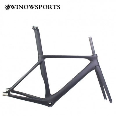 2020 T800 carbon fiber 700C carbon road bike frame Headset size top 1-1/8 down 1-1/2 50.5/53.5/56.5cm carbon track bike frame