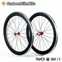 CarbonBikeKits 38mm 50mm 60mm  90mm clincher aluminum braking surface carbon bicycle wheelset road racing cycle wheels