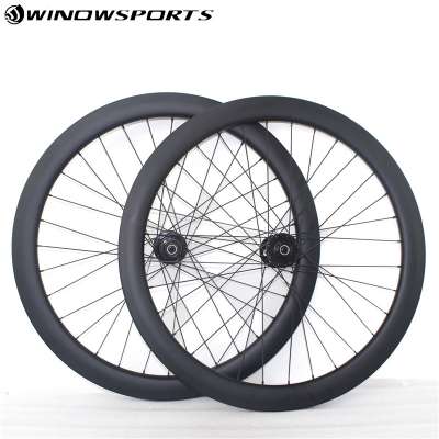 Thru Axle Disc brake carbon road bike wheels 700C 50mm Clincher/Tubuar Cyclocross/Gravel wheelset 25mm Width